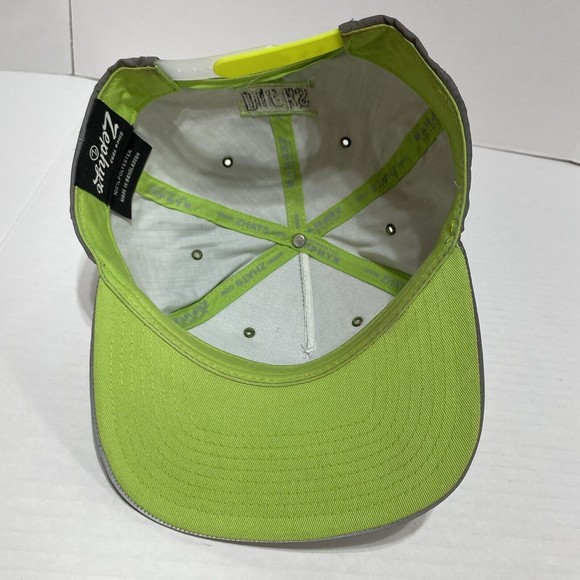 Oregon Ducks Snapback Hat, Zephyr Cap, Silver and Green, Embroidered Spellout - Picture 7 of 10